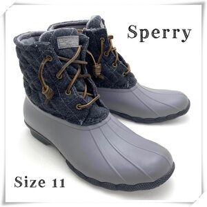 SPERRY Saltwater Wool Quarter Winter Ankle Duck Boot Gray Size 11 STS97562F